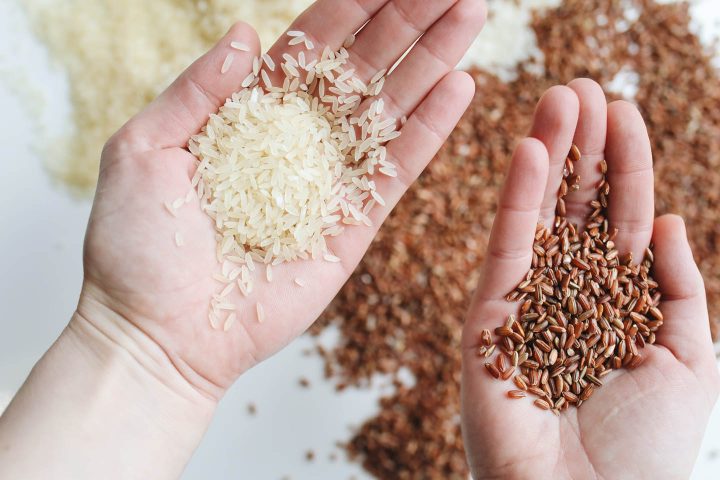 Arroz branco e integral