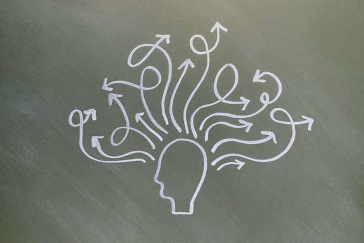 Desenho que simboliza um conflito mental
