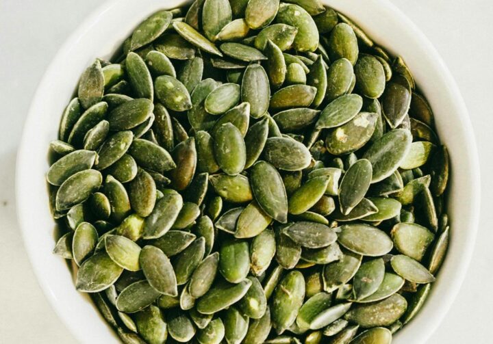 A bowl of pumpkin seeds